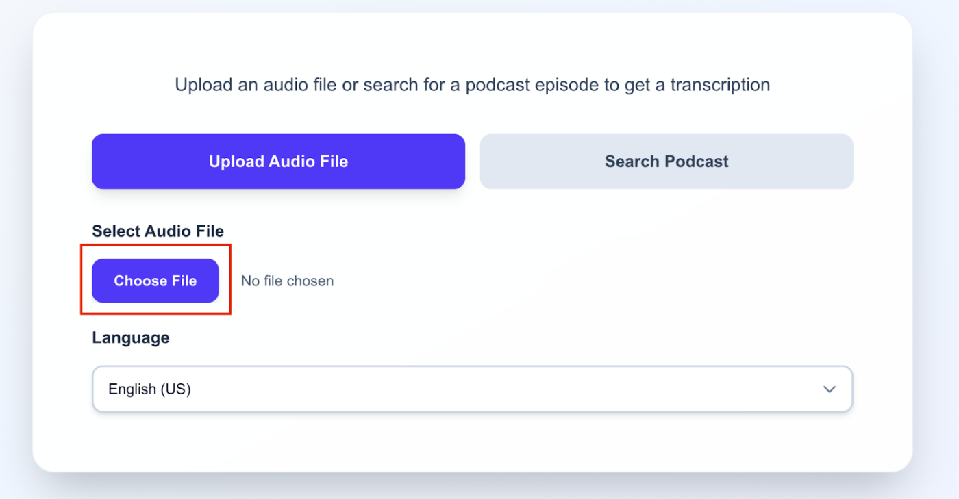 Get podcast transcriptions quickly