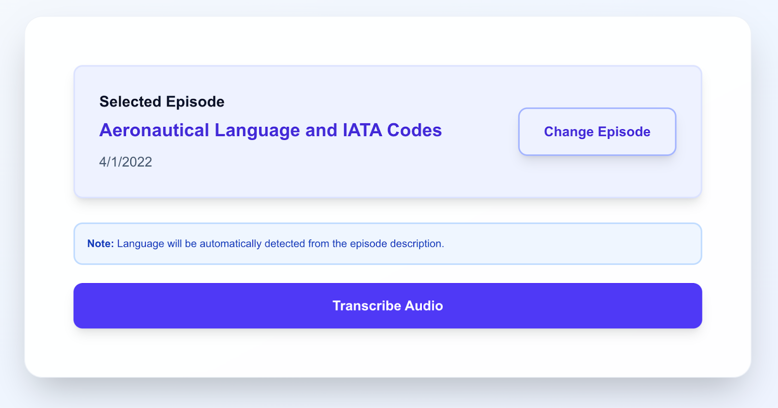 Get podcast transcriptions quickly