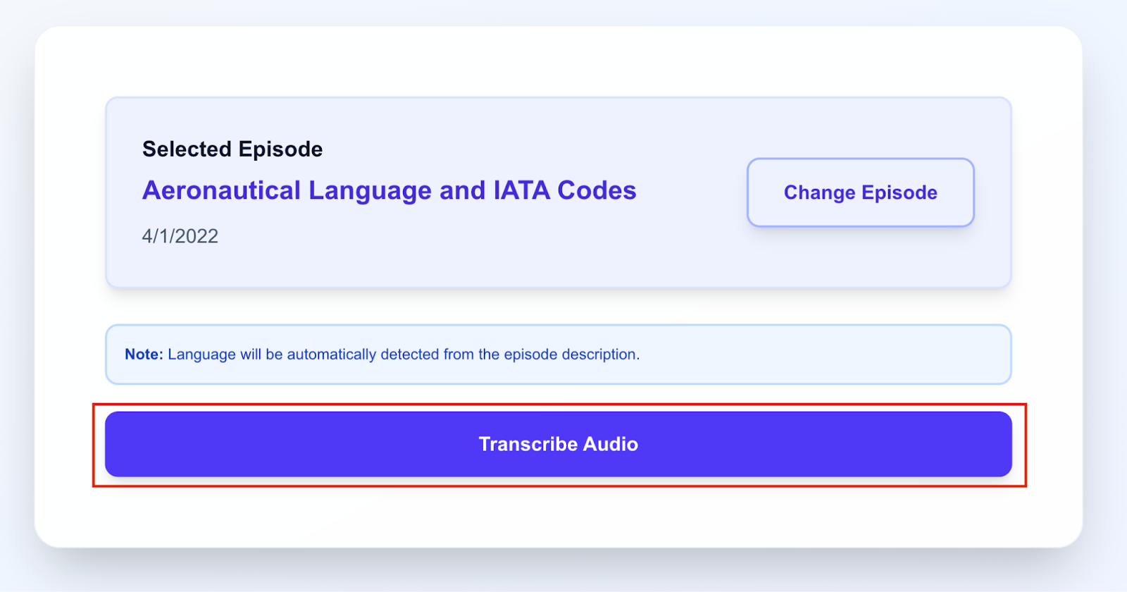 Get podcast transcriptions quickly