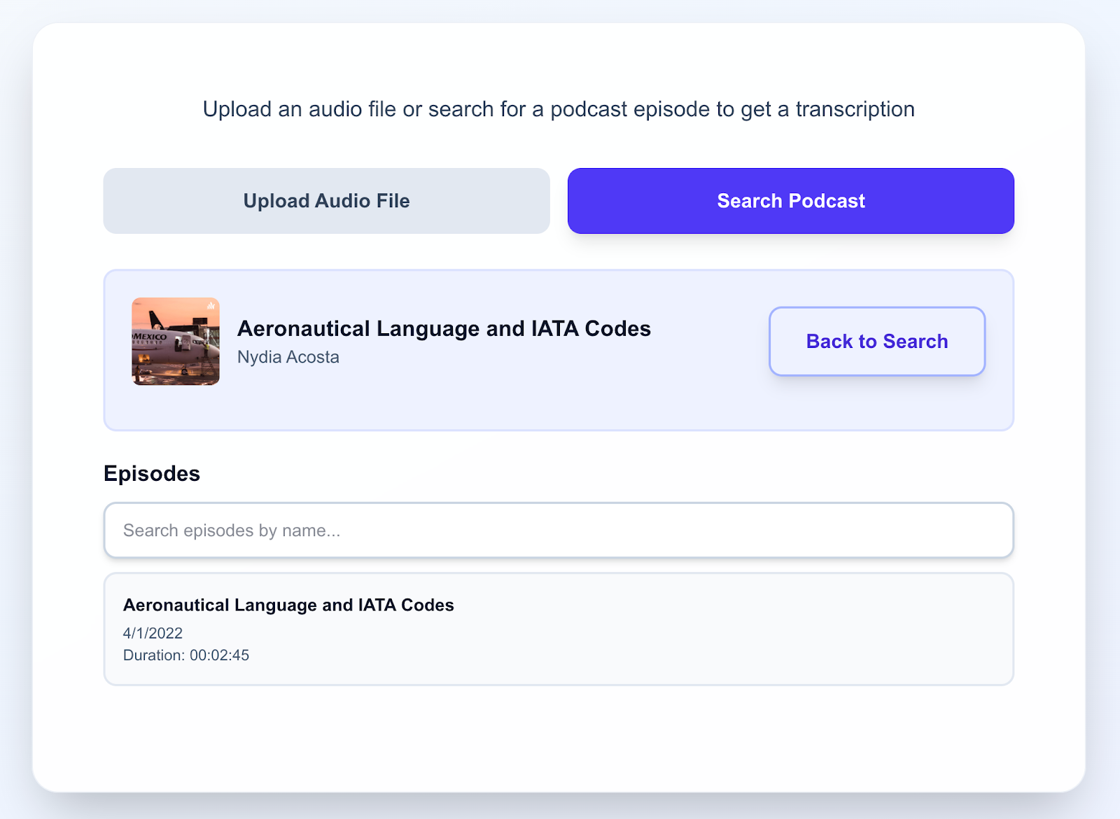 Get podcast transcriptions quickly