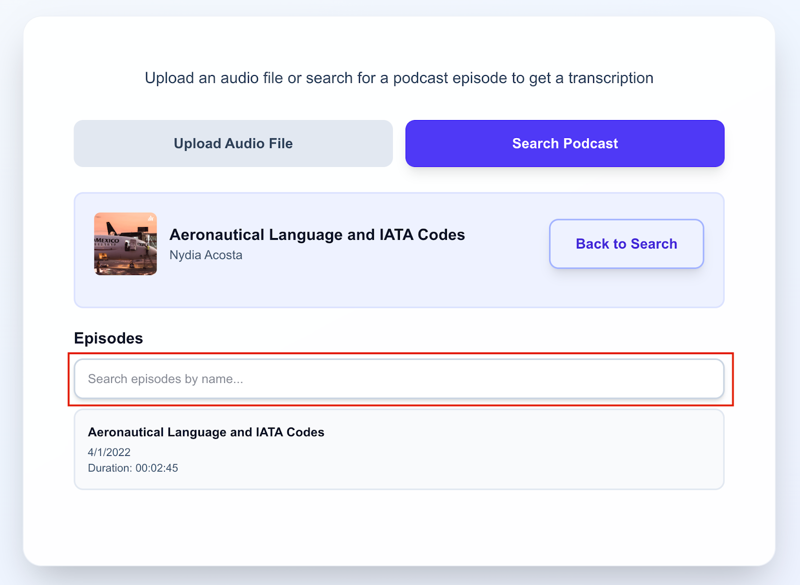 Get podcast transcriptions quickly